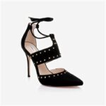 Black Microsuede Stiletto Sandal - Side View