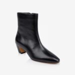 Black leather ankle boot - Side View