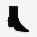 Black leather black ankle boot - Side View