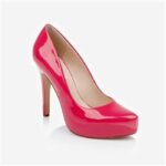 Bright Rose Patent High Heel Pump - Side View