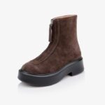 Brown Cow Suede Ankle Boot - Side View
