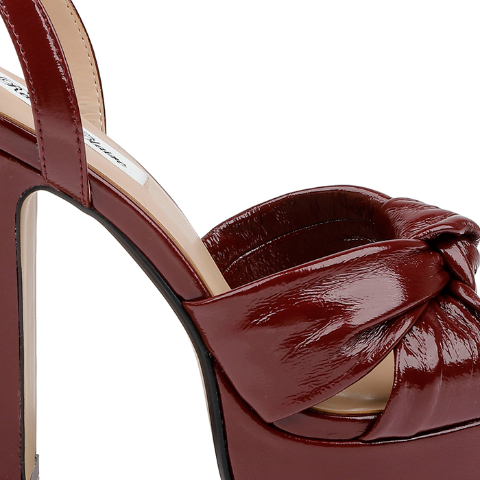 Burgundy High Heel Sandal - Side View