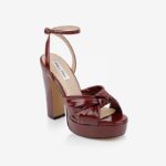 Burgundy High Heel Sandal - Side View
