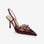Burgundy High Heel Slingback - Side View