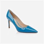 Cendre Blue Patent Lea Stiletto Pump - Side View