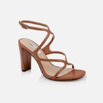 Cognac Kid Leatherl Sandal - Side View