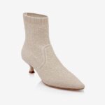 Cream Flyknit Ankle Boot - Side View