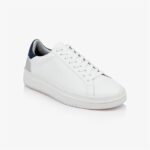 Domenico White Basketball with Grey_Navy Back - Side View