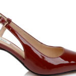 Fired Brick Patent Leather Slingback - Side View