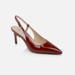 Fired Brick Patent Leather Slingback - Side View