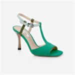 Fluorite Green Mixed High Heel Sandal - Side View