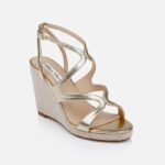 Gold Metallic Kid Leather Platform Sandal - Side View