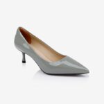 Grey Patent Leather Pump - Side View