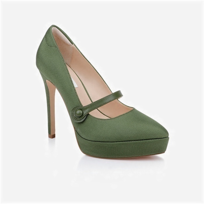 Ivy Fabric & Kid Leather Stiletto Pointed Toe Pump - Side View