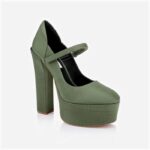 Ivy Fabric Block Heel Pump - Side View