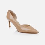 Nude Metallic Leather Hollow Inside Pump - Side View