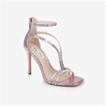 Orchid Smoke Shimmer Sand Fabric & Hotfix Stiletto Sandal - Side View
