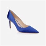 Sodalite Blue Lux Satin Stiletto Evening Pump - Side View