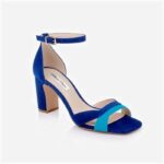Sodalite Blue & Caribbean Sea Kid Suede Block Heel Sandal - Side View