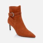 Umber Kid Suede Heel Ankle Boot - Side View