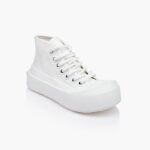 White Sliding Toe Canvas Sneaker - Side View