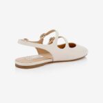 Beige Flat Slingback With Straps - Back View