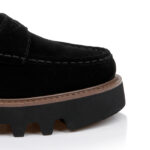 Black Cow Suede Loafer - Back View