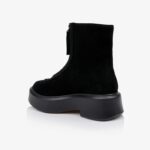 Black Cow Suede Ankle Booty - Back View