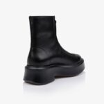 Black Cow Leather Ankle Boot - Back View