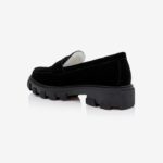 Black Cow Suede Loafer - Back View