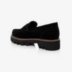 Black Cow Suede Loafer - Back View