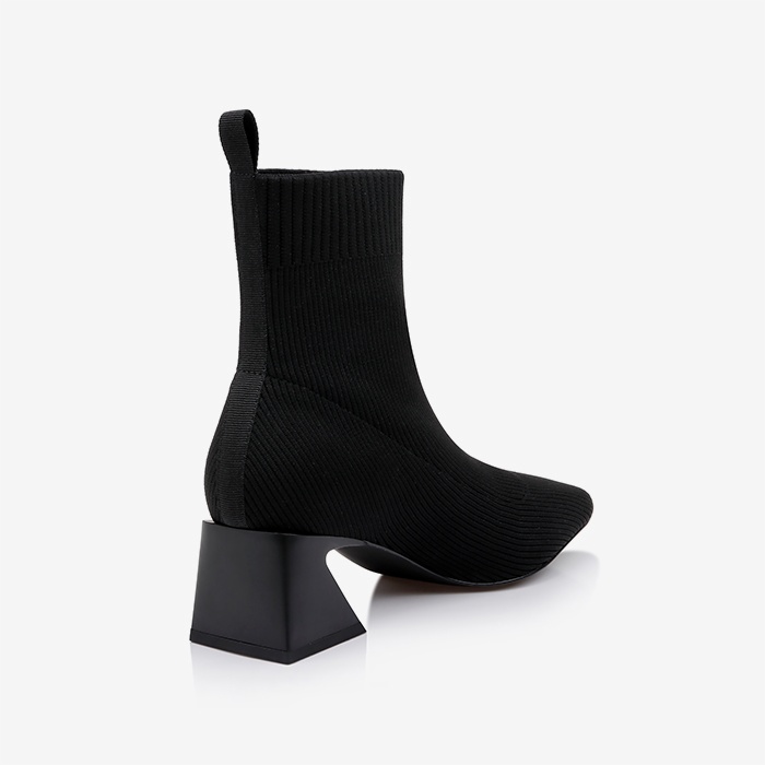 Black Flyknit Ankle Boot - Back View