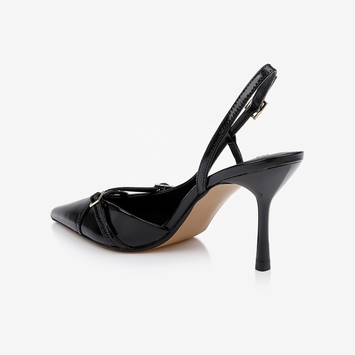 Black High Heel Slingback - Back View