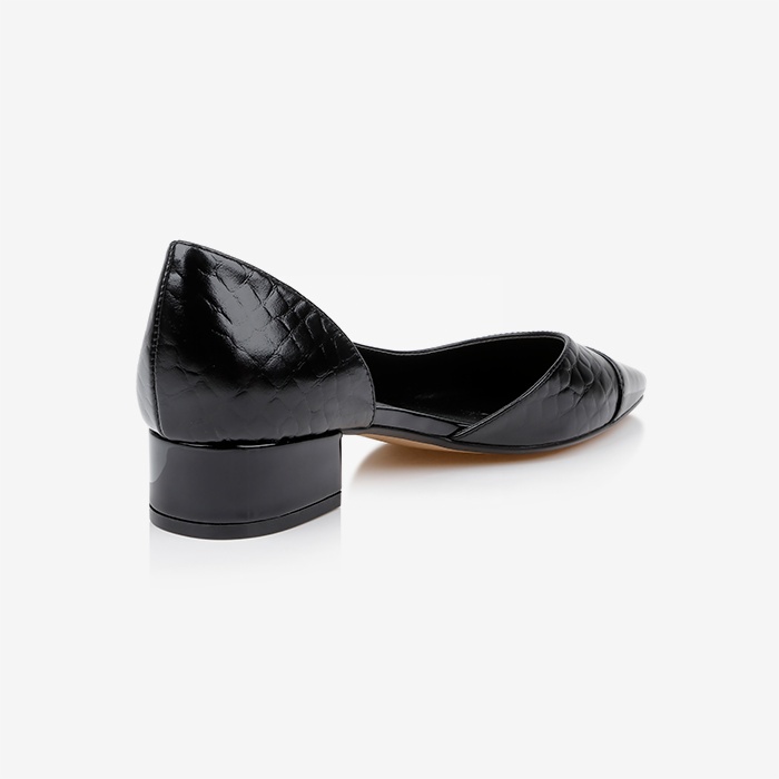 Black Hollow Pump - Back View