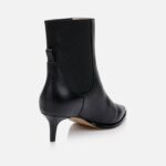 Black Kid Leather Ankle Boot - Back View