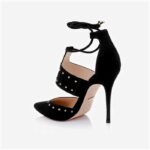 Black Microsuede Stiletto Sandal - Back View