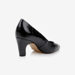 Black Middle Heel Pump - Back View