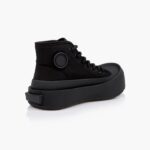 Black Sliding Toe Canvas Sneaker - Back View