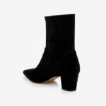 Black leather black ankle boot - Back View