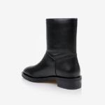 Black leather high ankle boot - Back View