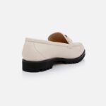 Bone Smooth Leather Loafer - Back View