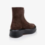 Brown Cow Suede Ankle Boot - Back View