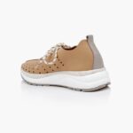 Brown Micro Suede Lace-up Sneaker - Back View