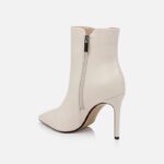 Butter Cream Kid Leather Ankle Boot - Back View