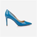 Cendre Blue Patent Lea Stiletto Pump - Back View
