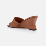 Cognac Lizard Leather Wedge Sansal - Back View