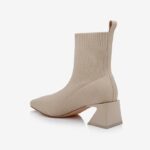 Cream Flyknit Ankle Boot - Back View