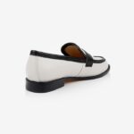 Cream  Leather Loafer - Back View