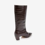 Dark Brown Leather Boot - Back View