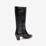 Dark brown croc leather high ankle boot - Back View